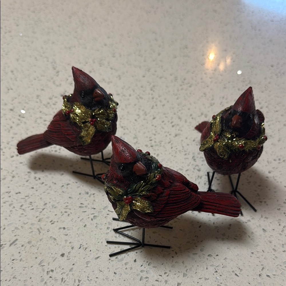 Festive Red Cardinal Figurines